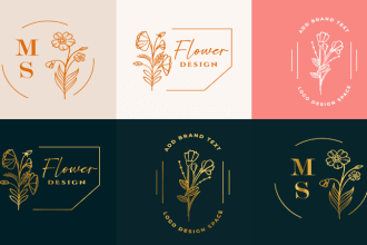 unique botanical boho hand drawn logo design in 24 hours