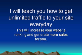 teach you how to get 3000 unique traffic to your site everyday