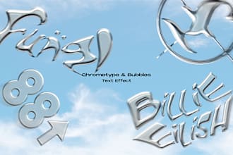 design glass chrome text effect
