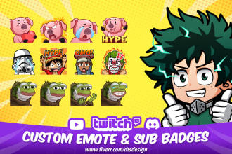 create amazing twitch emotes or sub badges for you