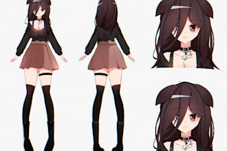 draw a reference sheet anime style