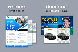 design flyer real estate roll up, door hanger thumbnail transparent background