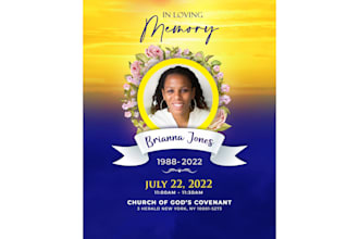 design a funeral poster, obituary flyer and brochure
