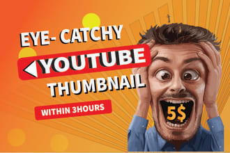 design an amazing youtube thumbnail and  fiverr image