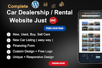make responsive car dealership website, automotive cars rental site