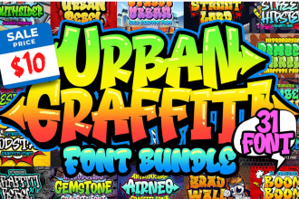 Big Deals!  urban graffiti font bundle