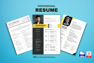 design your professional resume, and CV in PDF format