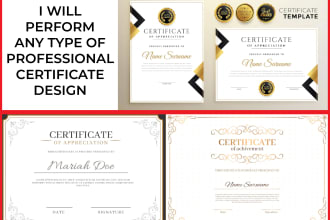 perform any type of professional certificate design