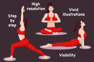 draw exercises, workout, yoga and other vector illustrations for manual, guide