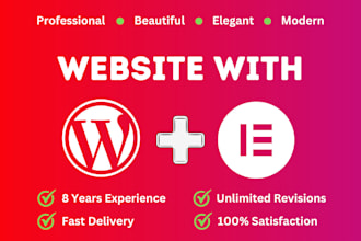 design or redesign wordpress website using elementor pro