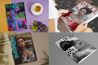 do digital and printed magazine cover, layout, ad for newspaper and print advert
