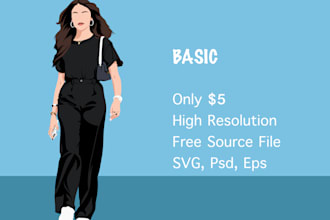draw your photo into flat vector or minimalist vector