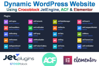 create a dynamic wordpress website with crocoblock jet engine, elementor pro