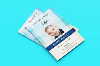 design funeral , obituary  and flyers design in 3 hours