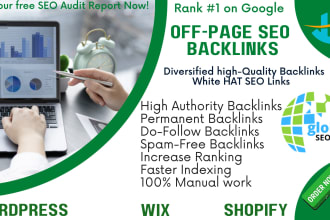provide off page SEO services with high authority backlinks for website ranking