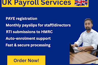 manage UK company payroll, paye, payslips and rti submissions