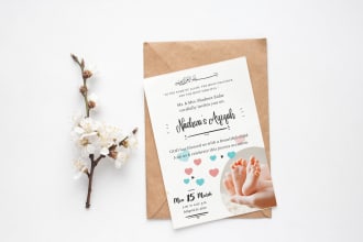 design nikkah contract, aqiqah invitation, and welcome sign