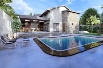 create realistic 3d exterior rendering for your house or building