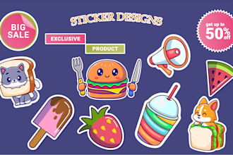 create custom sticker design and tshirt