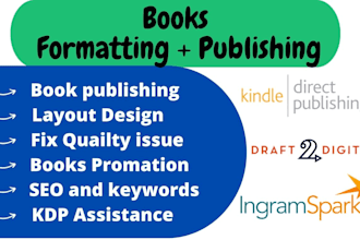 format and publish your books on amazon kindle KDP