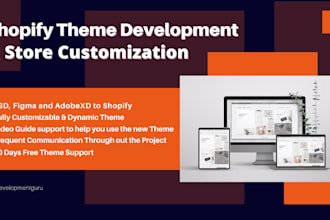 design shopify website, develop shopify theme, fix shopify bugs