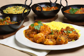 create 6 awesome Indian recipes with original photos for  food blog