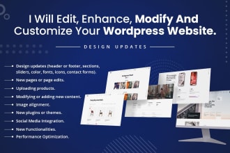 edit, modify, and customize your wordpress website