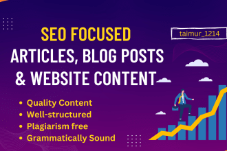 write your website content, seo blogs, and do article writing
