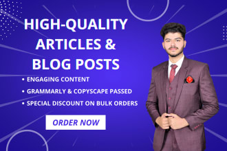 be SEO blog post writer, content writer and article writer