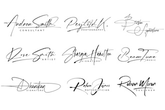design signature, handwritten, cursive, scripted, handwriting logo
