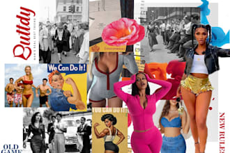 create fashion moodboard, concept board and research board