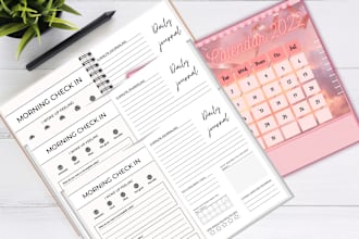 design custom journal , diary layout and unique calendars