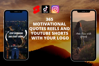 create 365 motivational instagram reels and youtube shorts