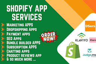 install setup or configure shopify apps or plugin