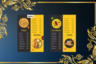 make a menu for fast food restaurant