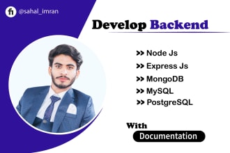 develop API in node, express, postgre, mongodb, supabase