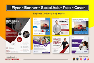 do graphic design for social media post, facebook banner, ads, job hiring flyer