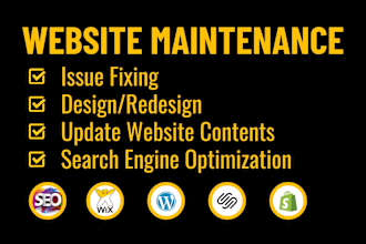 manage and update wordpress shopify wix squarespace website