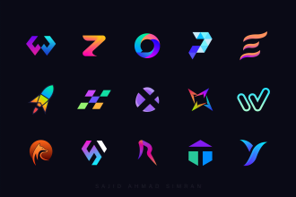 design a minimalist abstract app icon startup  business logo maker and creator