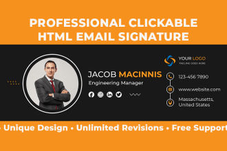do professional clickable HTML email signature