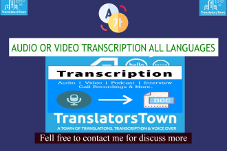 transcribe french german spanish dutch italian audio video