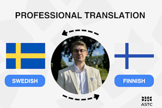 translate and proofread your texts from finnish to swedish