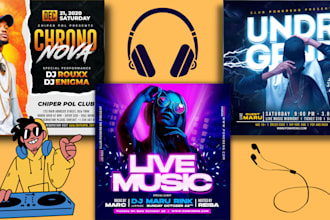 design social media posts, flyer, brochures, posters, and marketing materials