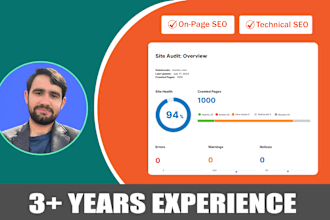 do advanced on page and technical SEO  with 94 semrush score