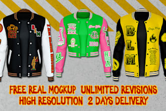 streetwear varsity college jacket design for merch design