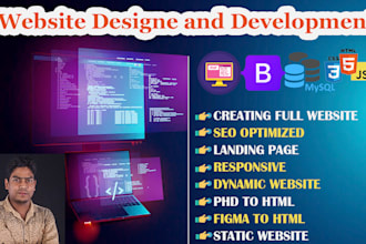 design responsive website with html, css, bootstrap 5