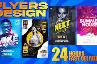 design event party club, dj, concert and business flyer poster