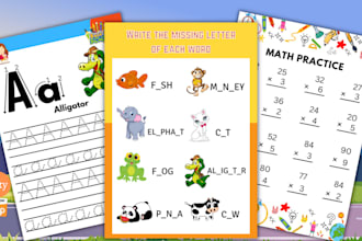 create children worksheet and activity book for children
