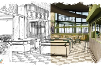 turn any structural, architectural photo into sketch image