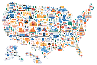 draw vector travel map of a city or a country